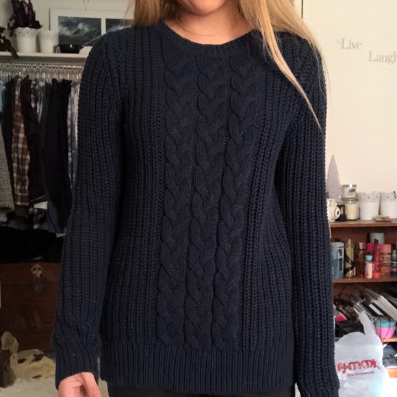 dark blue knit sweater